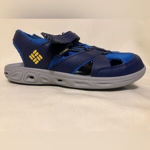 Columbia Techsun Wave Omnishield Boys Blue Hook And Loop Sandals Shoes Size 4